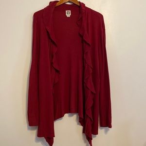 Anne Klein burgundy cardigan 1x